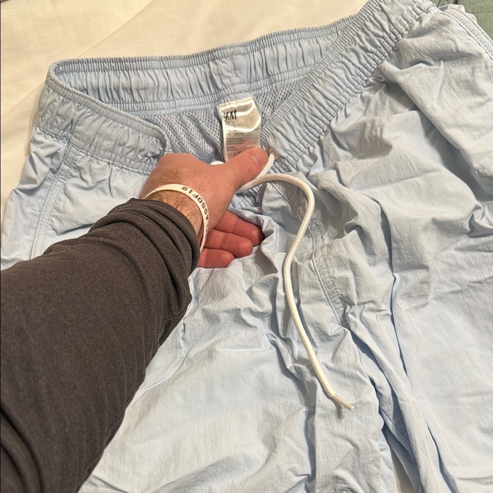 H&M Light Blue Drawstring Shorts